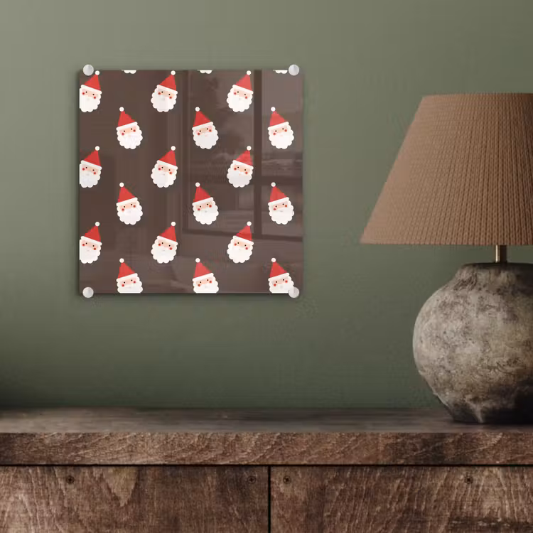 Glasbild - Weihnachtsmann – Weihnachten – Braun — 4