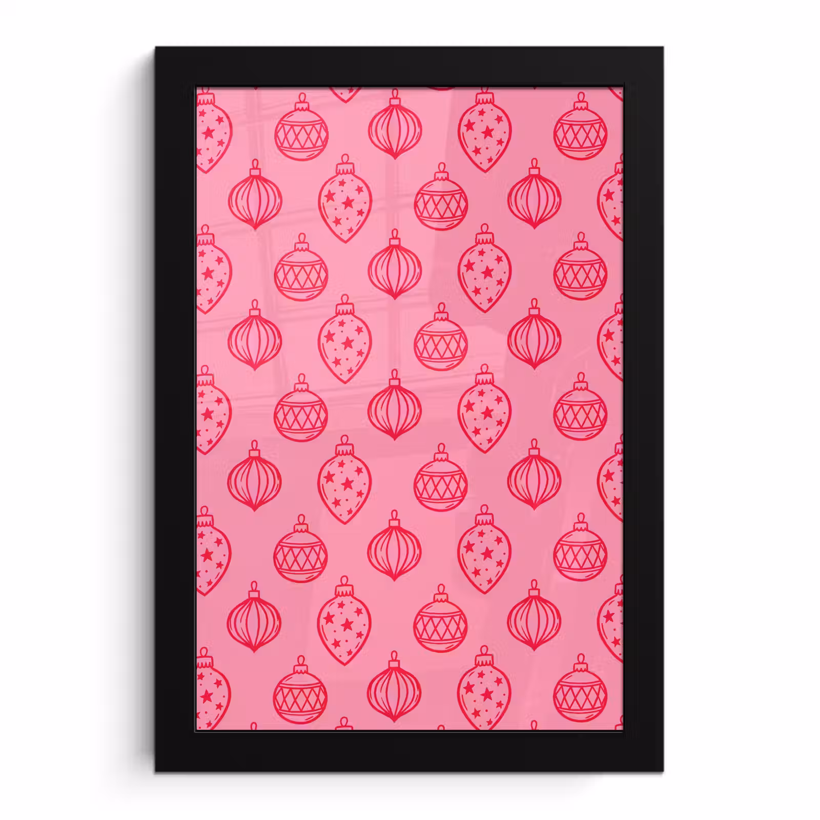 Bilder mit Rahmen - Weihnachtskugel – Rosa – Rot — 1