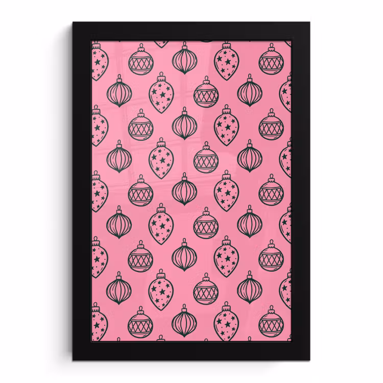 Bilder mit Rahmen - Weihnachtskugel – Grün – Rosa — 1