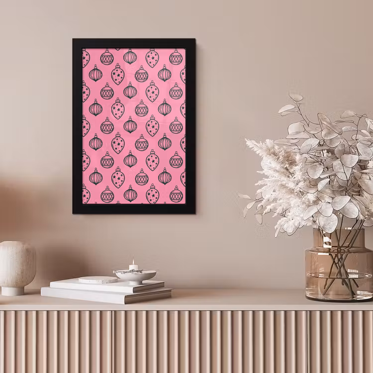 Bilder mit Rahmen - Weihnachtskugel – Grün – Rosa — 4
