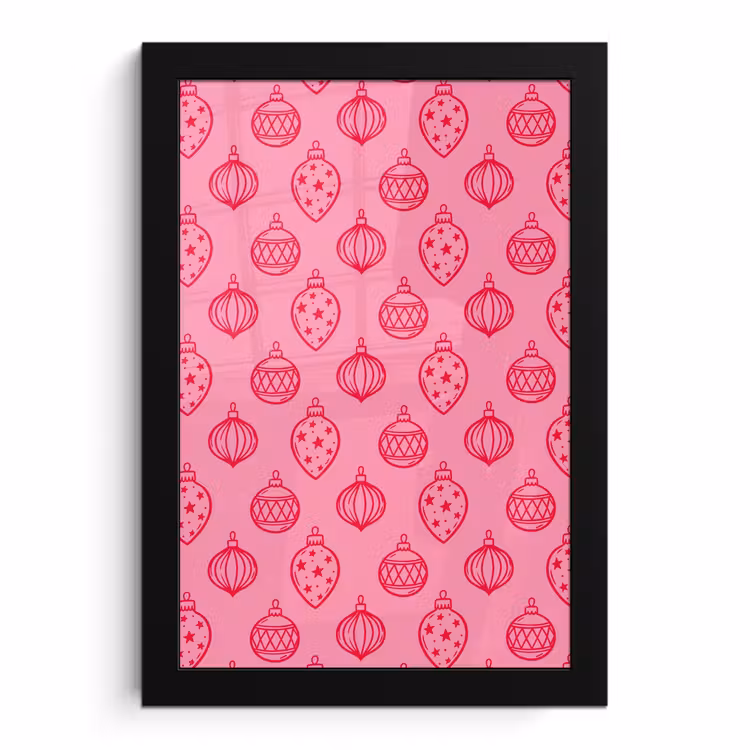 Bilder mit Rahmen - Weihnachtskugel – Rosa – Rot — 1