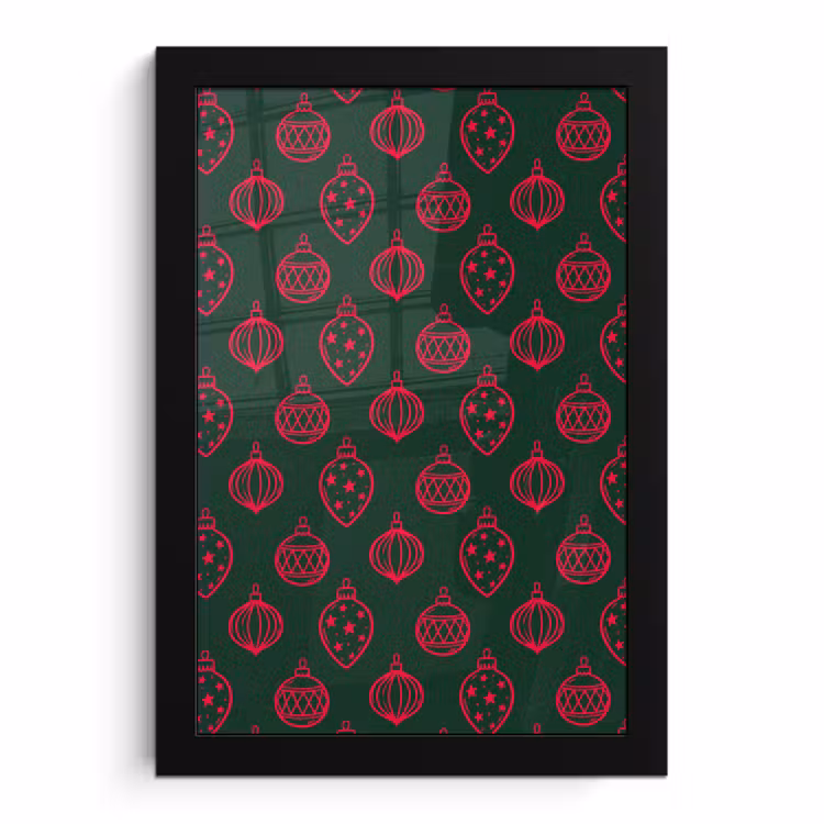 Bilder mit Rahmen - Weihnachtskugel – Rot – Grün — 1
