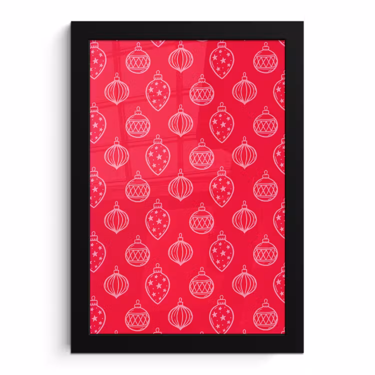 Bilder mit Rahmen - Weihnachtskugel – Rot – Rosa — 1