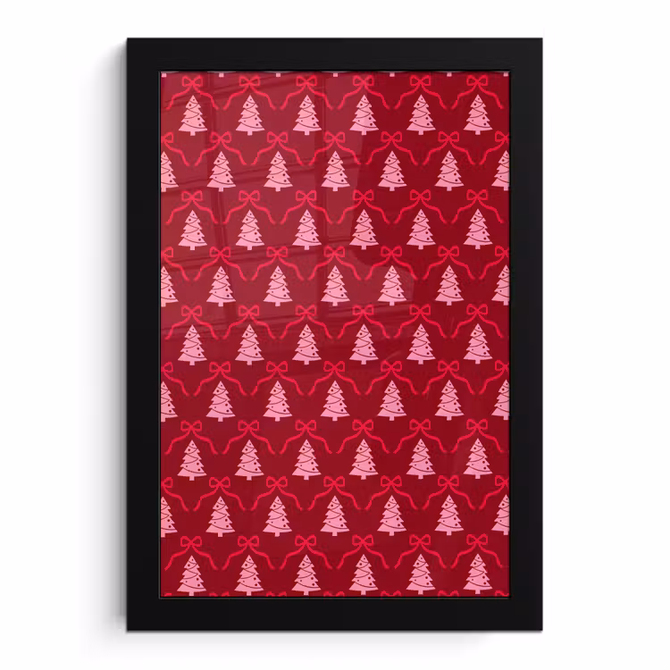 Bilder mit Rahmen - Schleife – Rot – Rosa – Weihnachten — 1