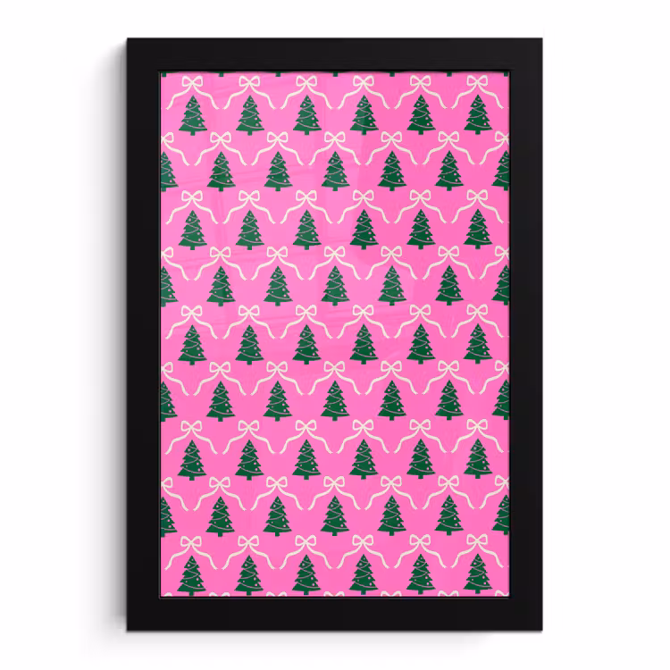 Bilder mit Rahmen - Weihnachten – Rosa – Weiß – Schleife — 1