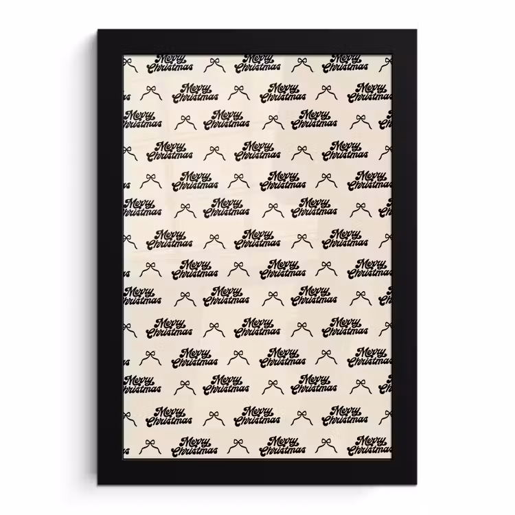 Bilder mit Rahmen - Text – Creme – Schwarz – Weihnachten — 1