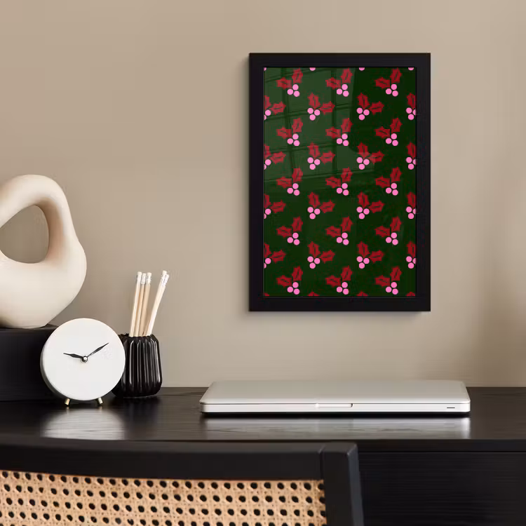 Bilder mit Rahmen - Neon – Stechpalme – Weihnachten — 2