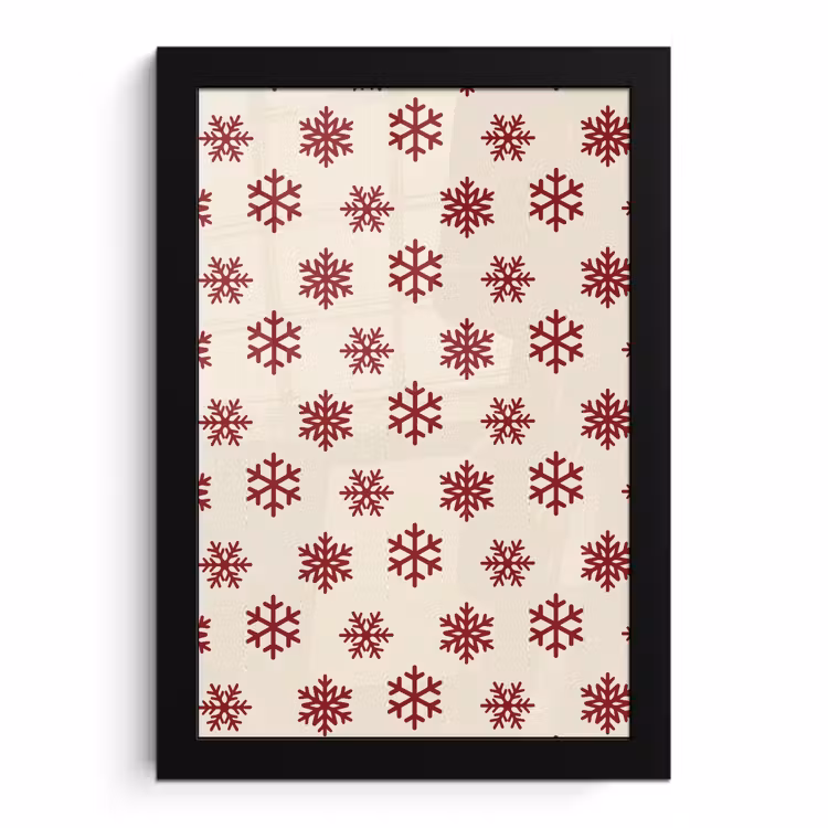 Bilder mit Rahmen - Schneeflocke – Creme – Rot — 1