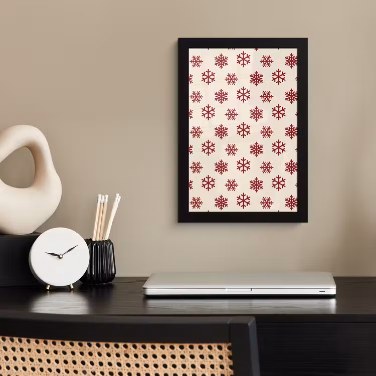 Bilder mit Rahmen - Schneeflocke – Creme – Rot — 2