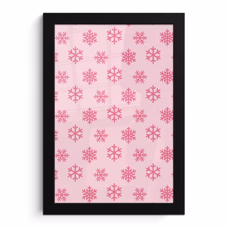 Bilder mit Rahmen - Schneeflocke – Rosa – Weihnachten — 1
