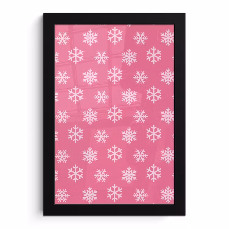 Bilder mit Rahmen - Schneeflocke – Weihnachten – Rosa — 1
