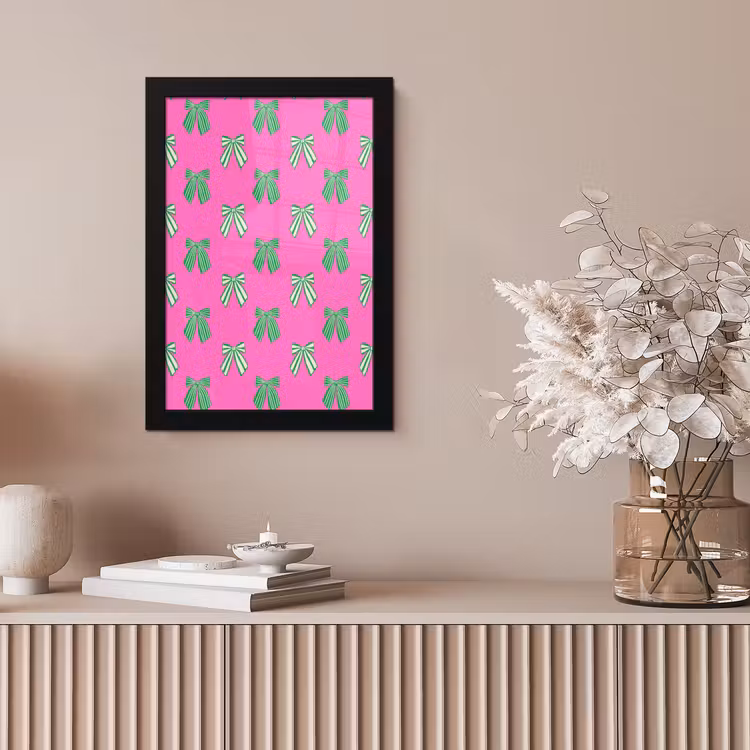Bilder mit Rahmen - Schleifen – Weihnachten – Neon – Rosa – Grün — 4