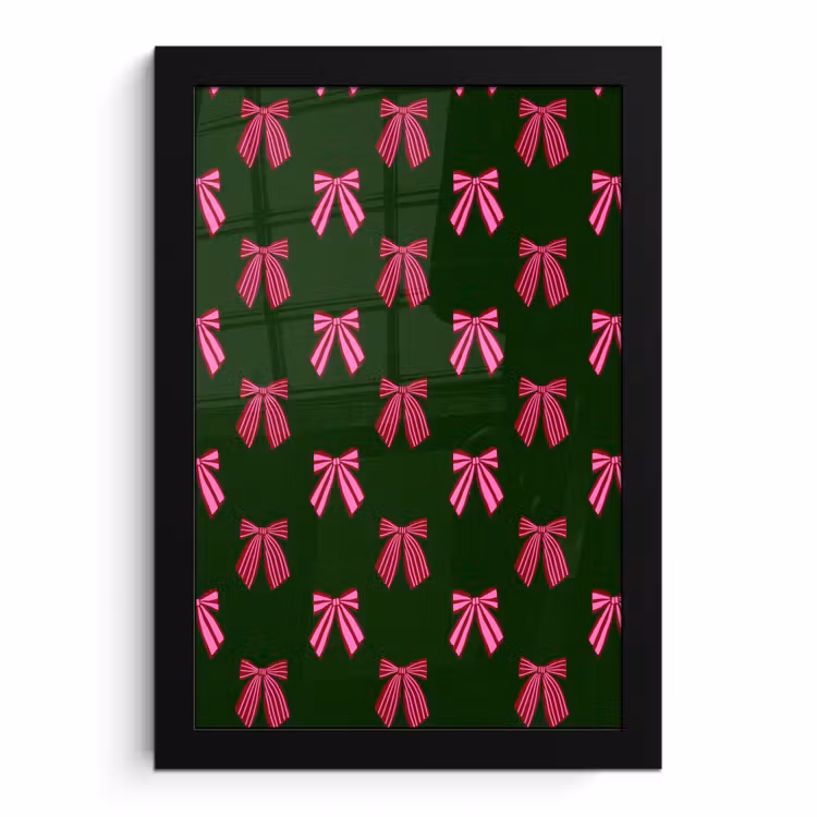 Bilder mit Rahmen - Schleifen – Weihnachten – Rosa – Grün — 1