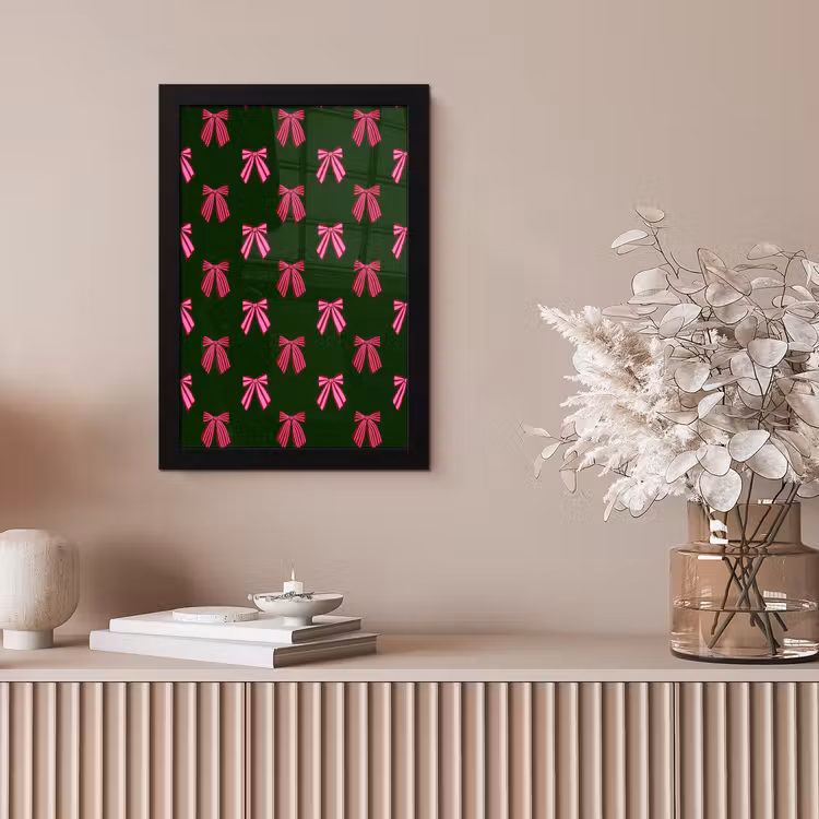 Bilder mit Rahmen - Schleifen – Weihnachten – Rosa – Grün — 4