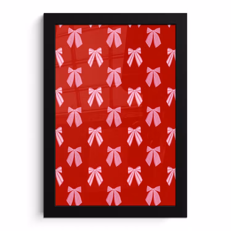 Bilder mit Rahmen - Schleifen – Weihnachten – Rot – Rosa — 1