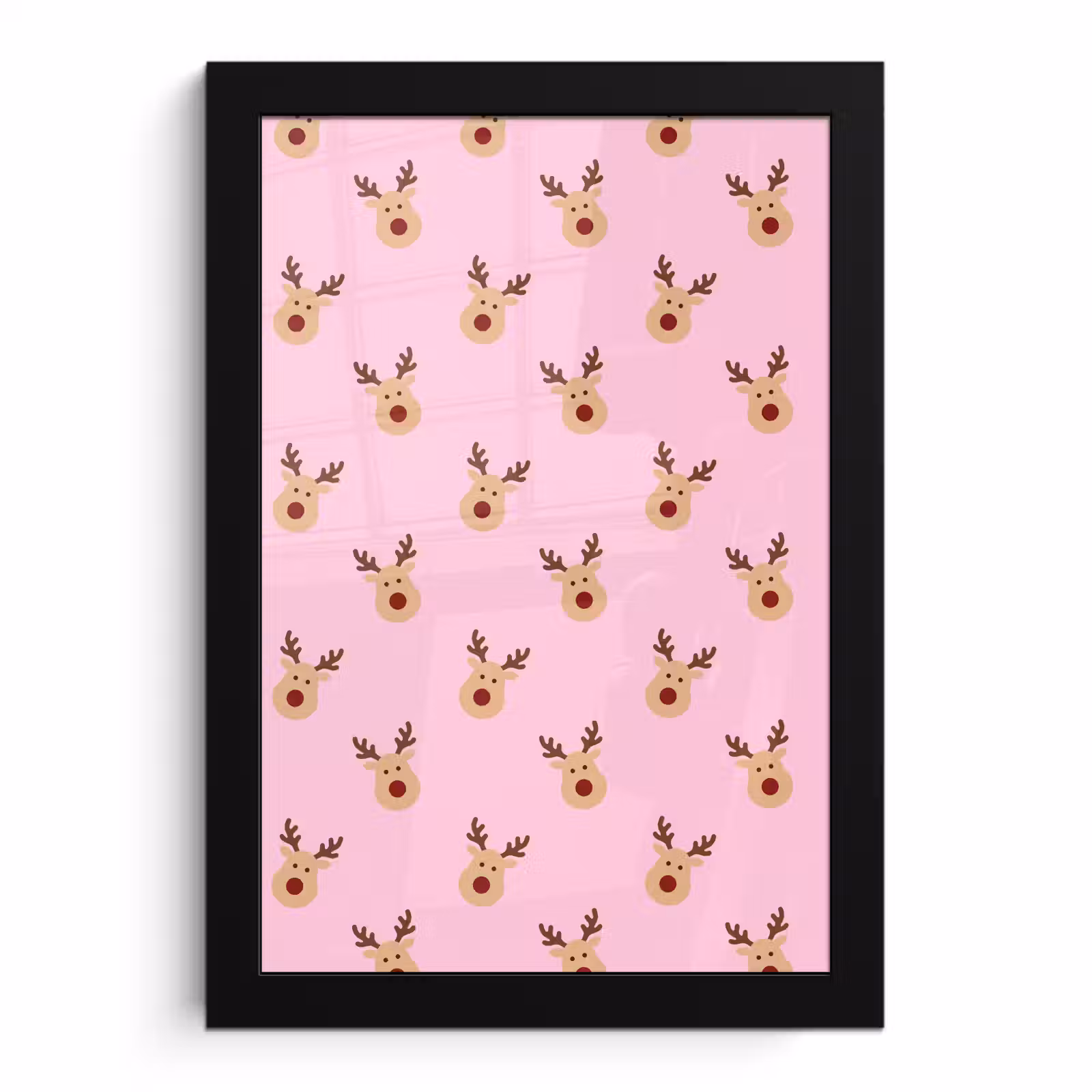 Bilder mit Rahmen - Rentiere – Weihnachten – Rosa — 1