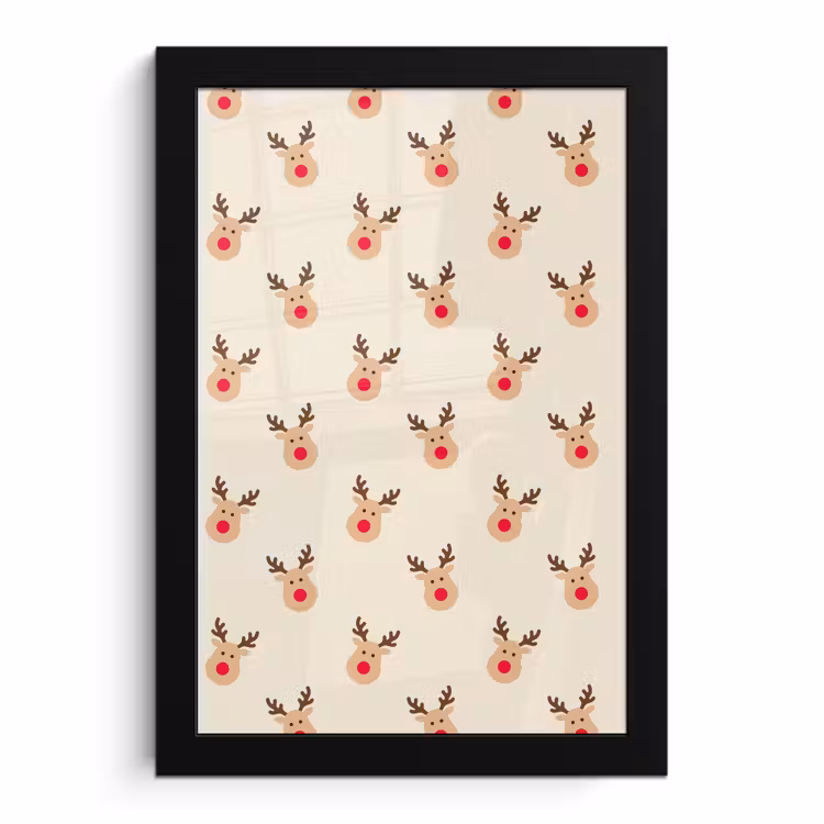 Bilder mit Rahmen - Rentiere – Weihnachten – Creme — 1