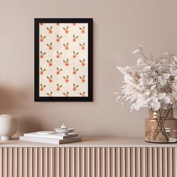 Bilder mit Rahmen - Rentiere – Weihnachten – Creme — 4