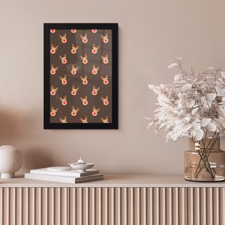 Bilder mit Rahmen - Weihnachten – Rentiere – Braun — 4