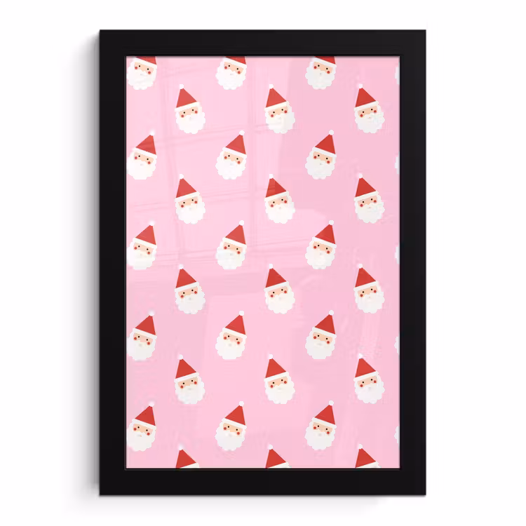 Bilder mit Rahmen - Weihnachtsmann – Weihnachten – Rosa — 1