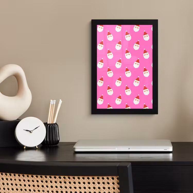 Bilder mit Rahmen - Weihnachtsmann – Weihnachten – Rosa – Rot — 2