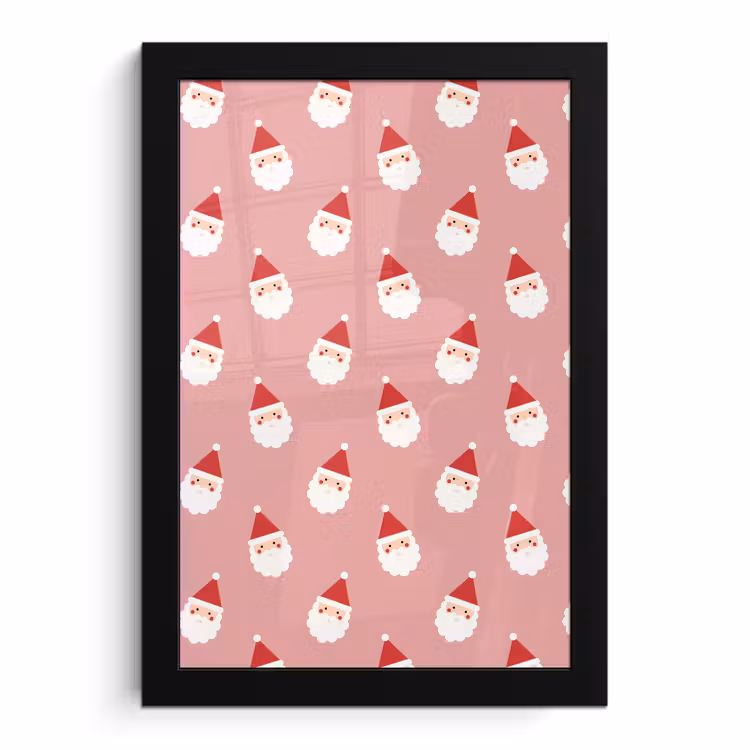 Bilder mit Rahmen - Weihnachten – Weihnachtsmann – Rosa — 1