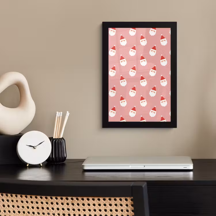 Bilder mit Rahmen - Weihnachten – Weihnachtsmann – Rosa — 2