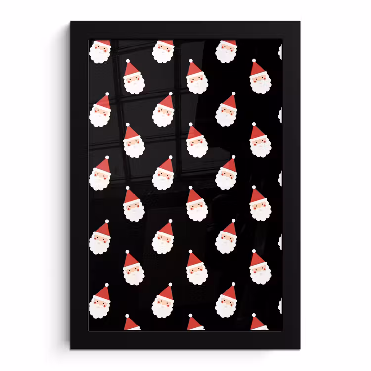 Bilder mit Rahmen - Weihnachtsmann – Weihnachten – Schwarz — 1