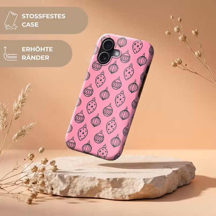 Handyhülle Toughcase - Weihnachtskugel – Grün – Rosa — 5