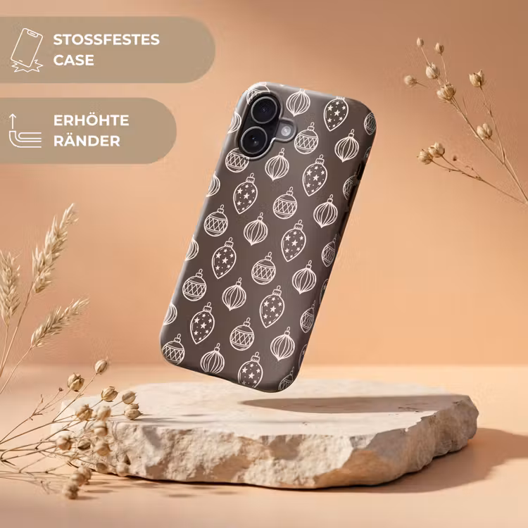 Handyhülle Toughcase - Weihnachtskugel – Grau – Cremefarben — 5