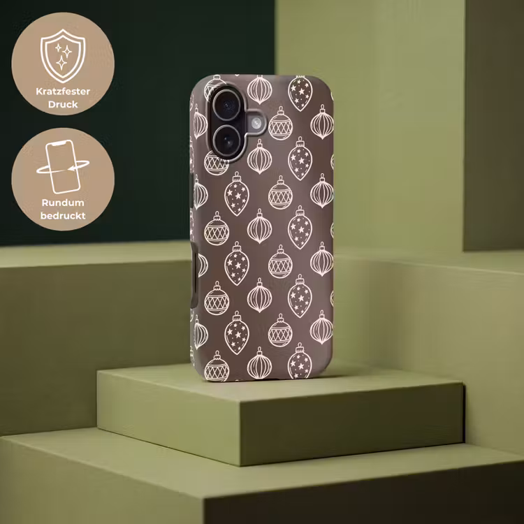 Handyhülle Toughcase - Weihnachtskugel – Grau – Cremefarben — 7