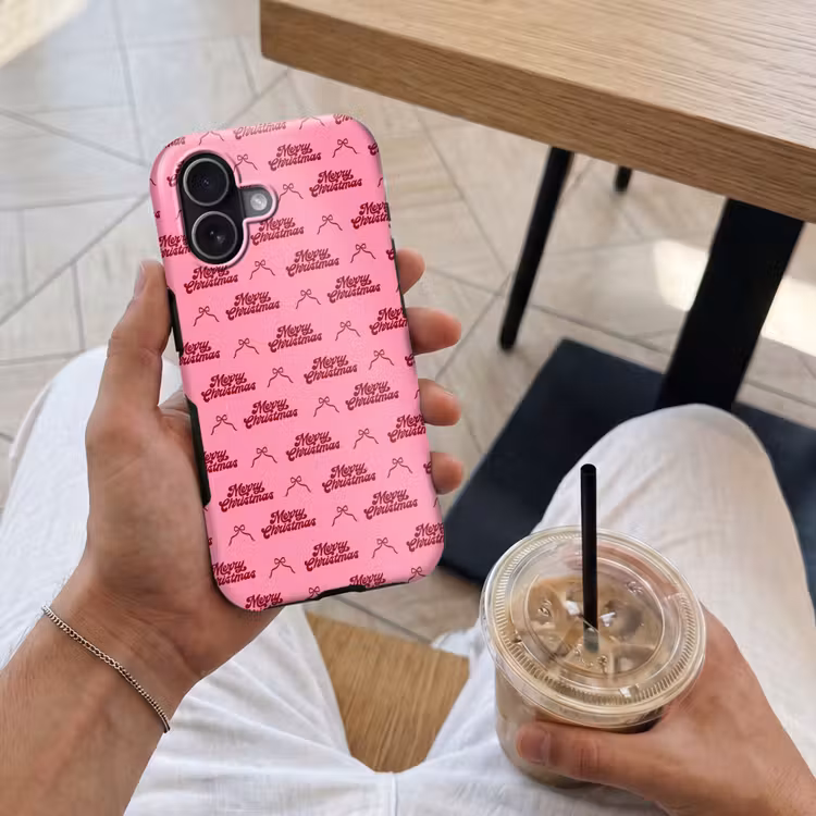 Handyhülle Toughcase - Text – Rosa – Rot – Schleife — 4