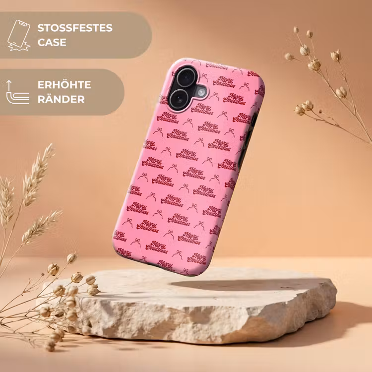 Handyhülle Toughcase - Text – Rosa – Rot – Schleife — 5