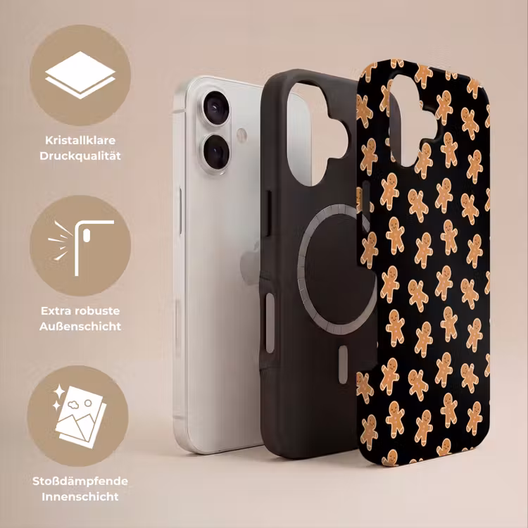 Handyhülle Toughcase - Lebkuchen – Weihnachten – Schwarz – Braun — 3