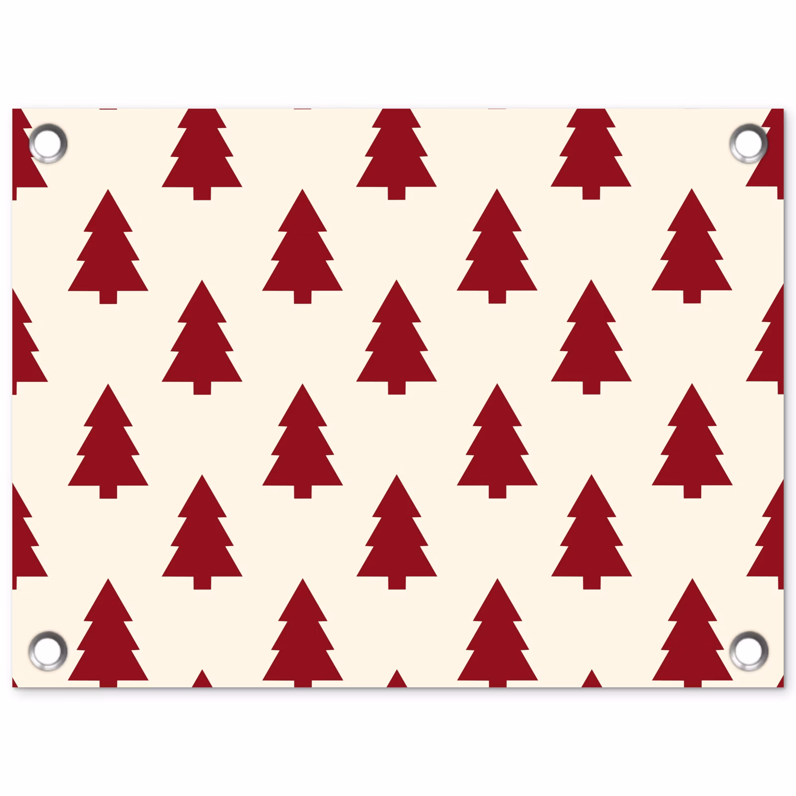 Gartenposter - Weihnachtsbaum – Creme – Rot — 1