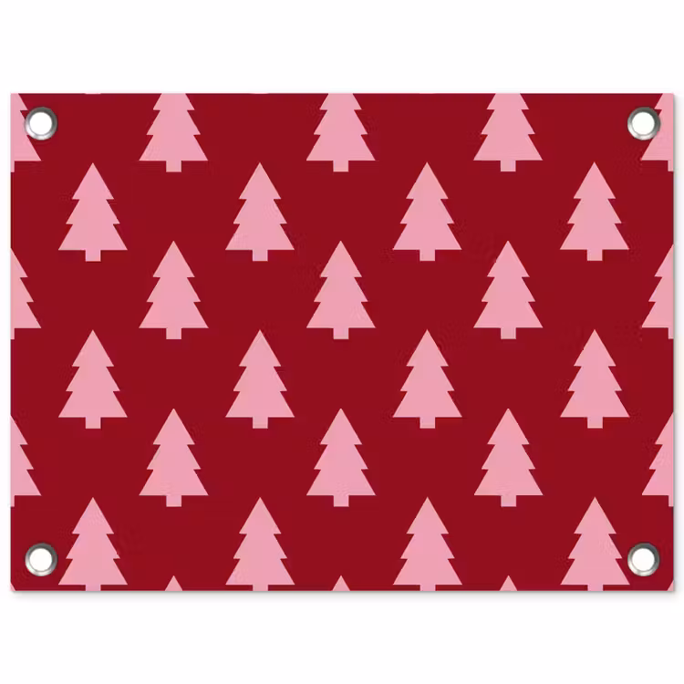 Gartenposter - Weihnachtsbaum – Burgunderrot – Rosa — 1