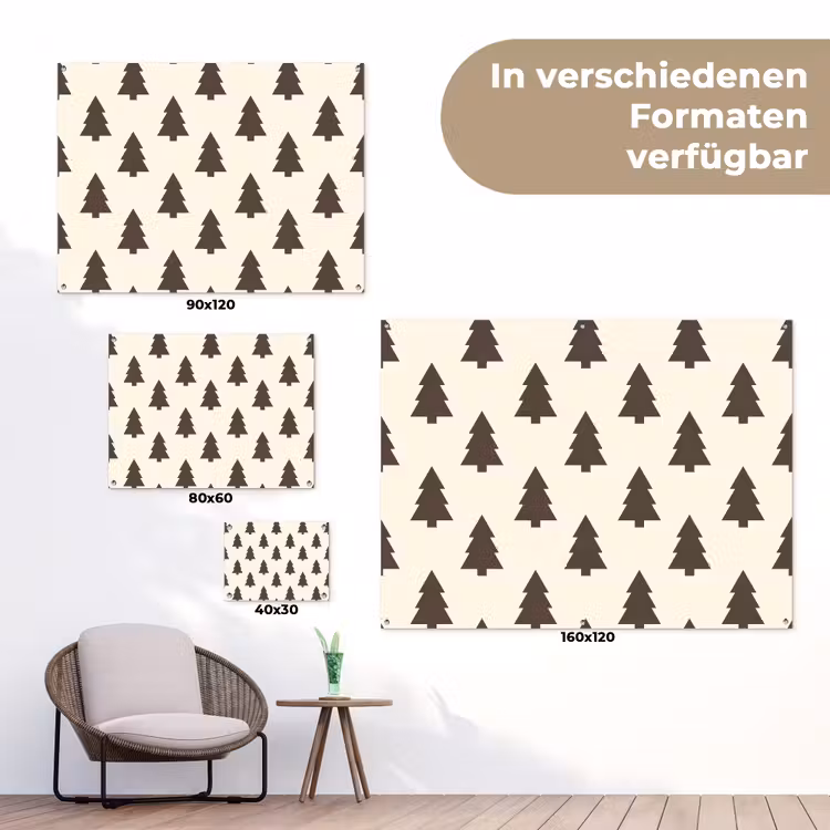 Gartenposter - Weihnachtsbaum – Creme – Grau — 6