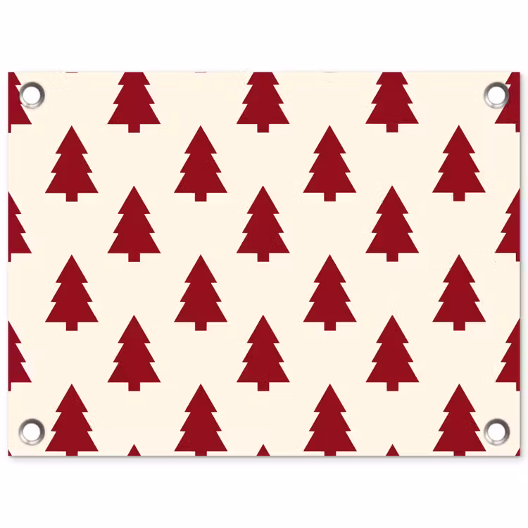 Gartenposter - Weihnachtsbaum – Creme – Rot — 1