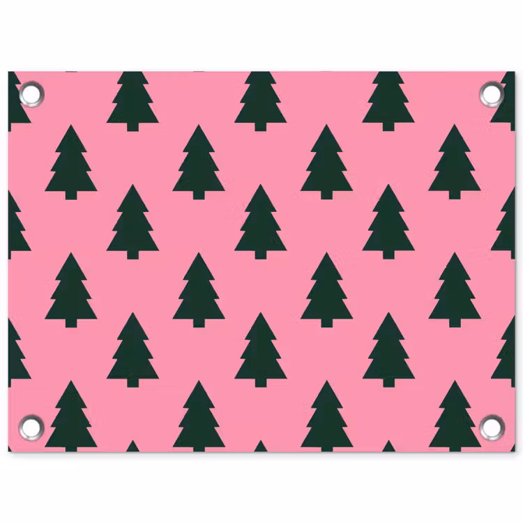 Gartenposter - Weihnachtsbaum – Rosa – Grün — 1