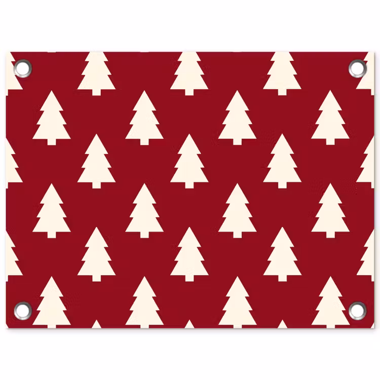 Gartenposter - Weihnachtsbaum – Rot – Weiß — 1