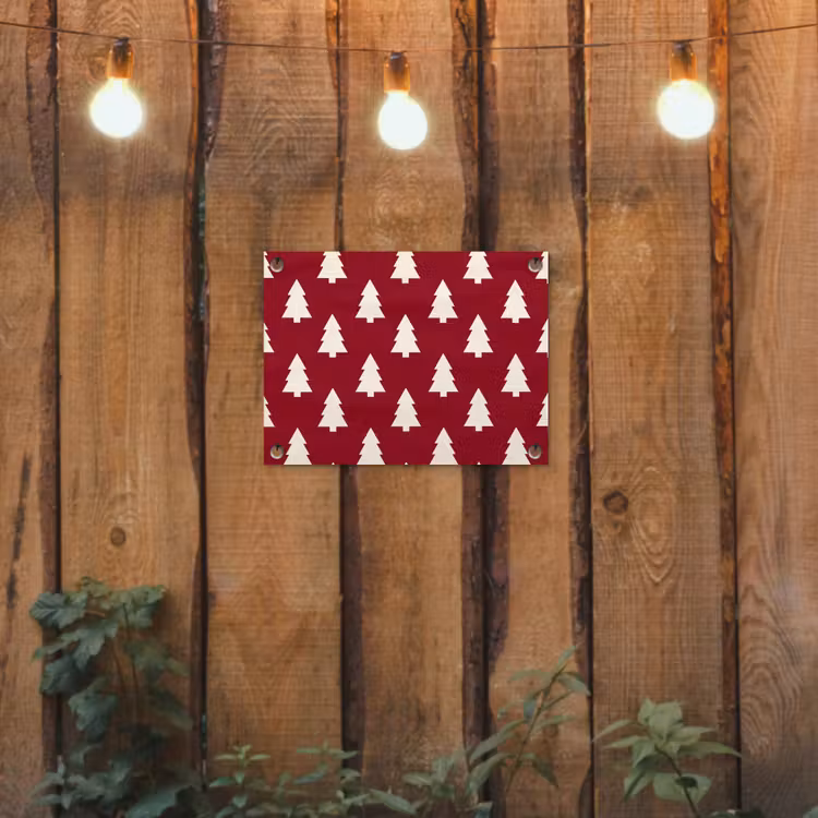 Gartenposter - Weihnachtsbaum – Rot – Weiß — 2