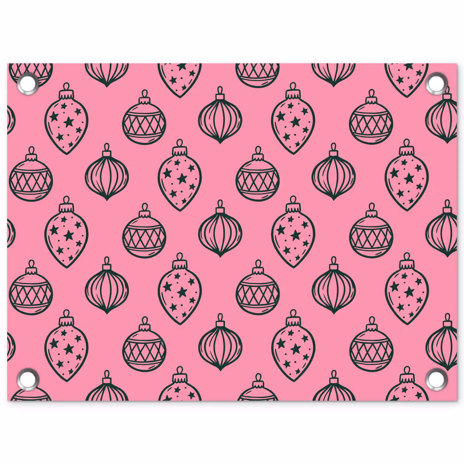 Gartenposter - Weihnachtskugel – Grün – Rosa — 1