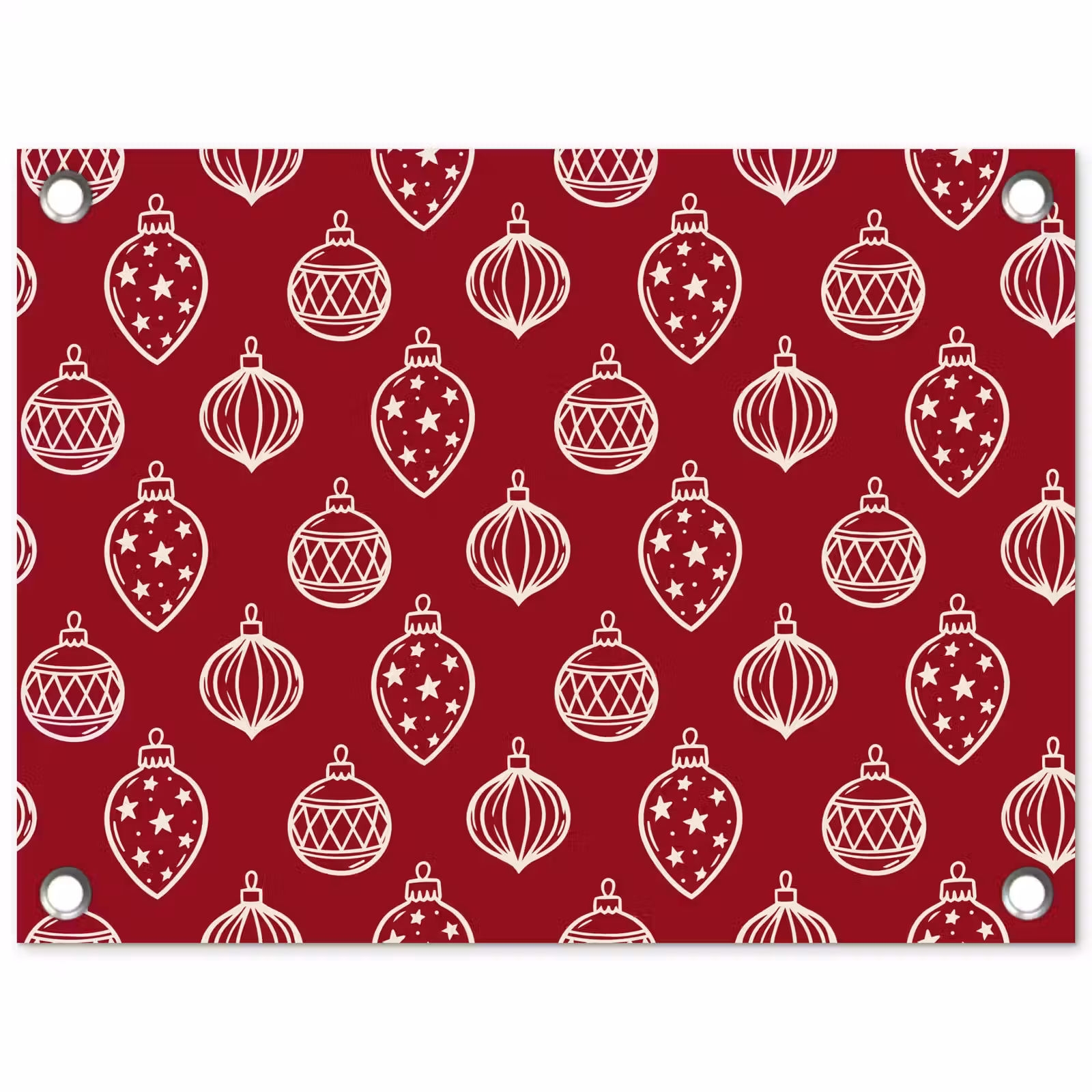 Gartenposter - Weihnachtskugel – Rot – Cremefarben — 1