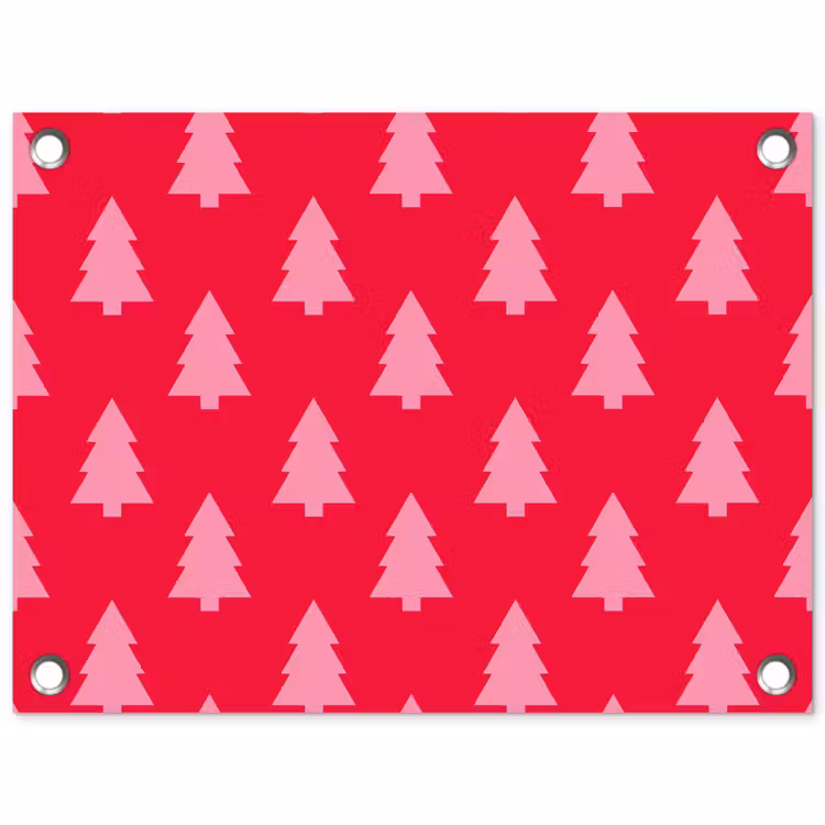 Gartenposter - Weihnachtsbaum – Rosa – Rot — 1