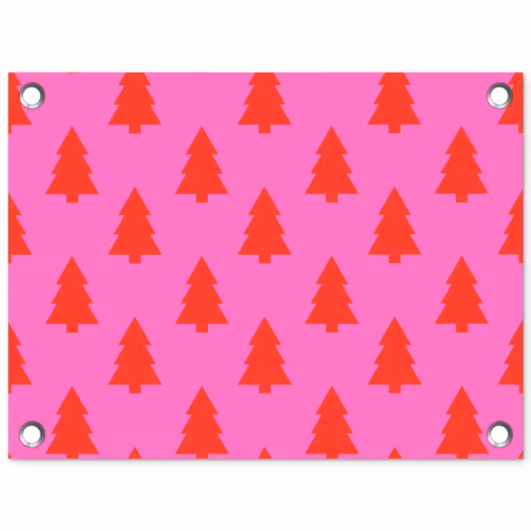 Gartenposter - Weihnachtsbaum – Rot – Neon — 1