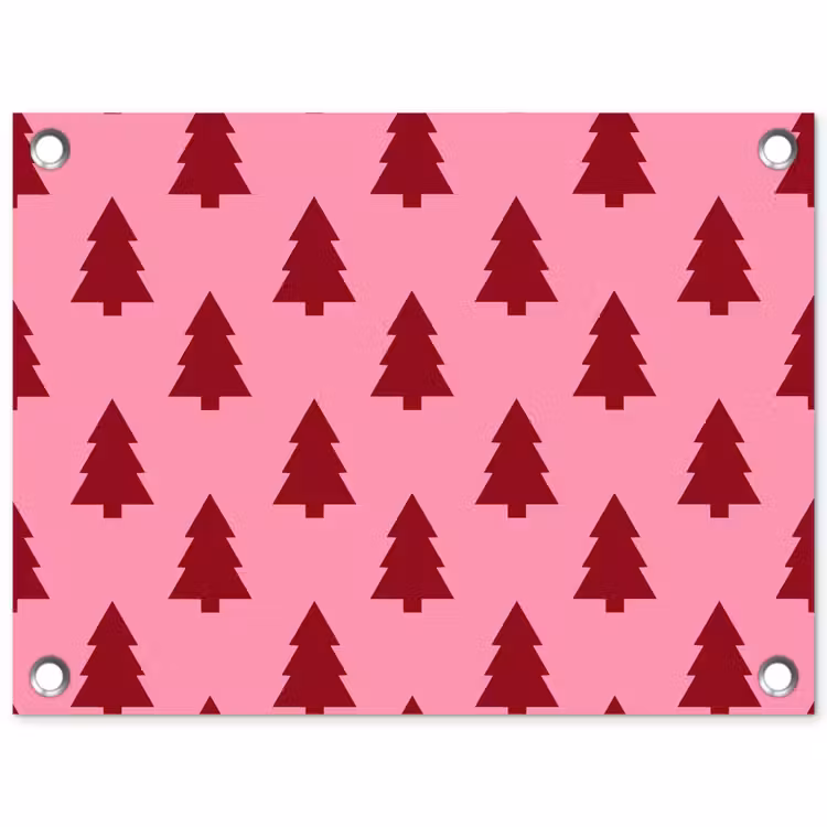 Gartenposter - Weihnachtsbaum – Rot – Rosa — 1