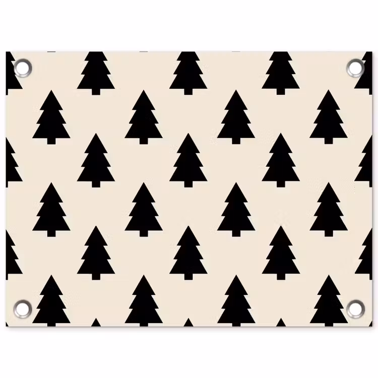 Gartenposter - Weihnachtsbaum – Weiß – Schwarz — 1