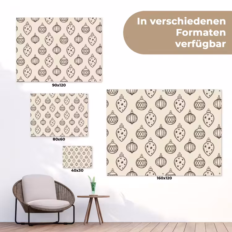 Gartenposter - Weihnachtskugel – Grün – Cremefarben — 6