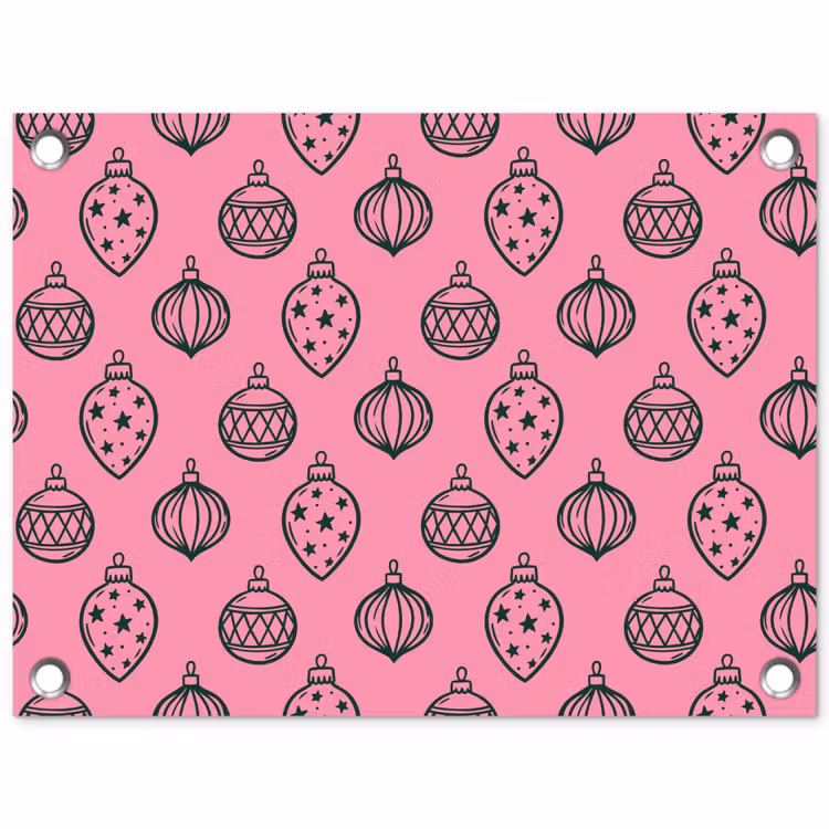 Gartenposter - Weihnachtskugel – Grün – Rosa — 1