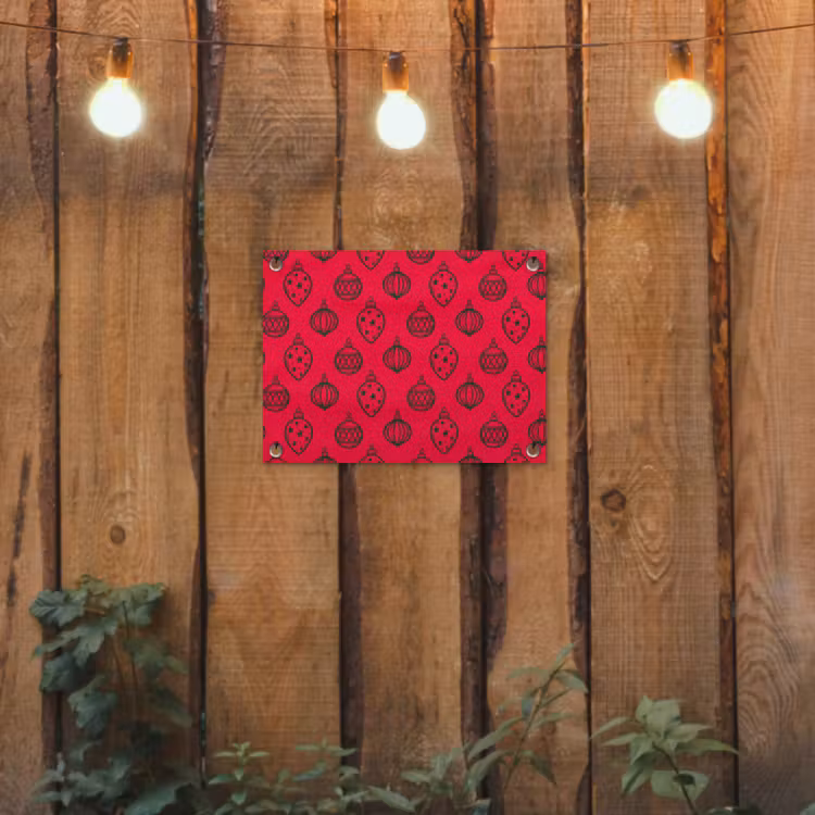 Gartenposter - Weihnachtskugel – Grün – Rot — 2
